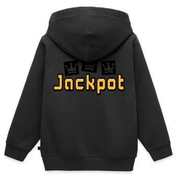 jackpot - Kinder Premium Organic Zip Hoodie - Schwarz - Hinten - AI Model Kid Male (0cm)