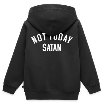 Not today Satan - Kinder Premium Organic Zip Hoodie - Schwarz - Hinten - AI Model Kid Male (0cm)