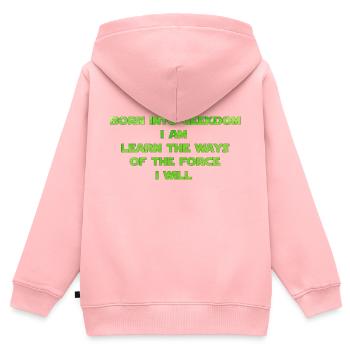 Geboren in Geekdom - Kinder Premium Organic Zip Hoodie - Rosa - Hinten - AI Model Kid Female (0cm)