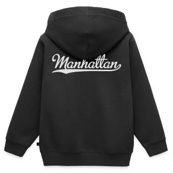 Manhattan - Kinder Premium Organic Zip Hoodie - Schwarz - Hinten - AI Model Kid Male (0cm)