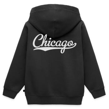 Chicago - Sweat Premium à capuche zippé enfant bio - noir - Dos - AI Model Kid Male (0cm)