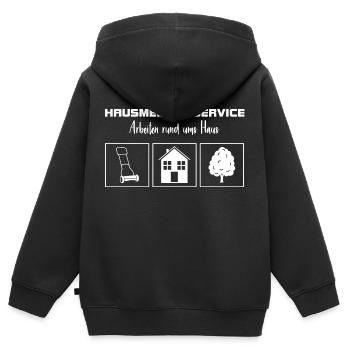 Arbeiten rund ums Haus - Hausmeisterservice - Kinder Premium Organic Zip Hoodie - Schwarz - Hinten - AI Model Kid Male (0cm)