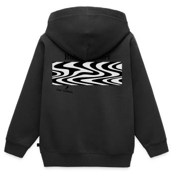 Rubbel Feld Shirt - Kinder Premium Organic Zip Hoodie - Schwarz - Hinten - AI Model Kid Male (0cm)