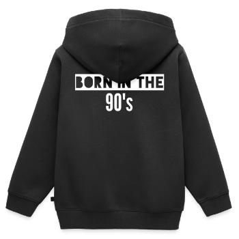 Born in the 90s - Kinder Premium Organic Zip Hoodie - Schwarz - Hinten - AI Model Kid Male (0cm)