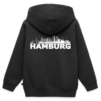 waterkant05_02hell - Kids Premium Organic Zip-up Hoodie - black - Back - AI Model Kid Male (0cm)