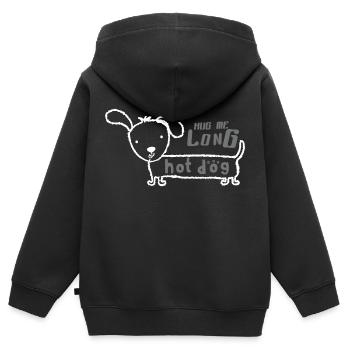 canine - Sweat Premium à capuche zippé enfant bio - noir - Dos - AI Model Kid Male (0cm)