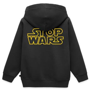 stop wars starlight outline - Kinder Premium Organic Zip Hoodie - Schwarz - Hinten - AI Model Kid Male (0cm)