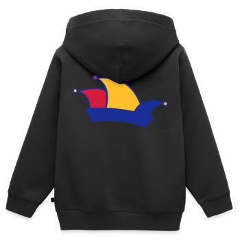 Karneval - Kinder Premium Organic Zip Hoodie - Schwarz - Hinten - AI Model Kid Male (0cm)