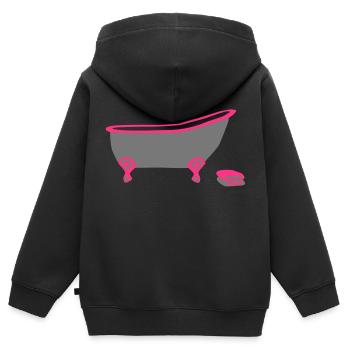 Badewanne - Kinder Premium Organic Zip Hoodie - Schwarz - Hinten - AI Model Kid Male (0cm)