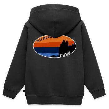Côte des Basken Biarritz - Kinder Premium Organic Zip Hoodie - Schwarz - Hinten - AI Model Kid Male (0cm)