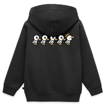 anfuehrer koenig krone koenigin prinzessin prinz a - Kinder Premium Organic Zip Hoodie - Schwarz - Hinten - AI Model Kid Male (0cm)