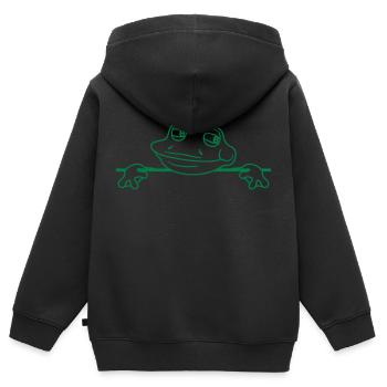 name schild flaeche schreiben text rahmen rand mau - Kinder Premium Organic Zip Hoodie - Schwarz - Hinten - AI Model Kid Male (0cm)