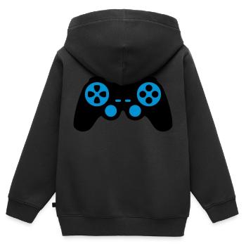 Controller - Kinder Premium Organic Zip Hoodie - Schwarz - Hinten - AI Model Kid Male (0cm)