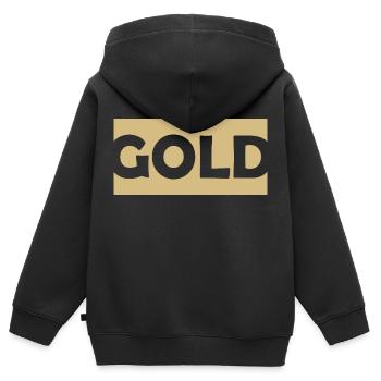 Gold - Kinder Premium Organic Zip Hoodie - Schwarz - Hinten - AI Model Kid Male (0cm)