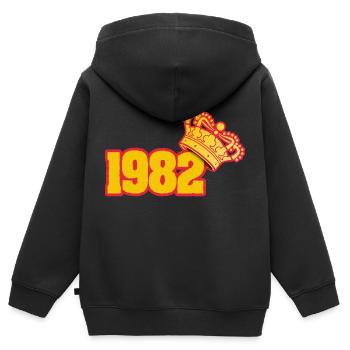 Geboren im Jahre 1982 - Kinder Premium Organic Zip Hoodie - Schwarz - Hinten - AI Model Kid Male (0cm)