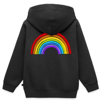 arc en ciel - Sweat Premium à capuche zippé enfant bio - noir - Dos - AI Model Kid Male (0cm)