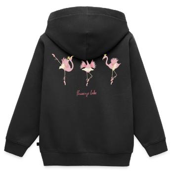 Flamingo Lake Flamingo-Ballett - Kinder Premium Organic Zip Hoodie - Schwarz - Hinten - AI Model Kid Male (0cm)