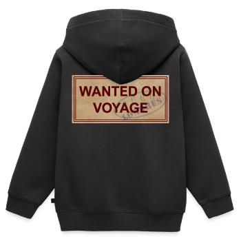 Recherché en voyage - Sweat Premium à capuche zippé enfant bio - noir - Dos - AI Model Kid Male (0cm)