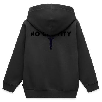 No Gravity - Kinder Premium Organic Zip Hoodie - Schwarz - Hinten - AI Model Kid Male (0cm)