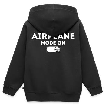 Airplane mode on - Kinder Premium Organic Zip Hoodie - Schwarz - Hinten - AI Model Kid Male (0cm)