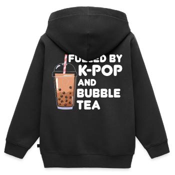 Kpop Bubbletea K-Pop Korea Südkorea Seoul Geschenk - Kinder Premium Organic Zip Hoodie - Schwarz - Hinten - AI Model Kid Male (0cm)