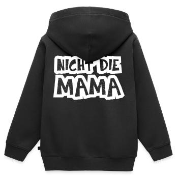 Nicht die Mama lustiger Spruch für Mamas Lieblinge - Kinder Premium Organic Zip Hoodie - Schwarz - Hinten - AI Model Kid Male (0cm)