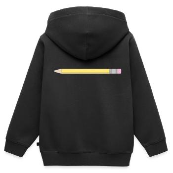 Bleistift Geschenk Geschenkidee - Kinder Premium Organic Zip Hoodie - Schwarz - Hinten - AI Model Kid Male (0cm)