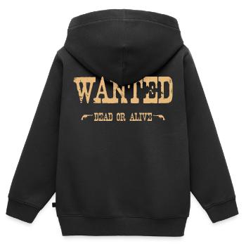 Wanted - Dead or alive - Kinder Premium Organic Zip Hoodie - Schwarz - Hinten - AI Model Kid Male (0cm)
