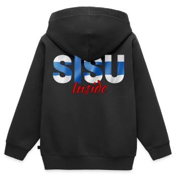 Sisu Inside - Kids Premium Organic Zip-up Hoodie - black - Back - AI Model Kid Male (0cm)
