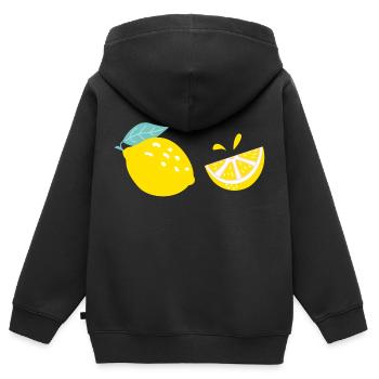 citrons frais - citrons frais - Sweat Premium à capuche zippé enfant bio - noir - Dos - AI Model Kid Male (0cm)