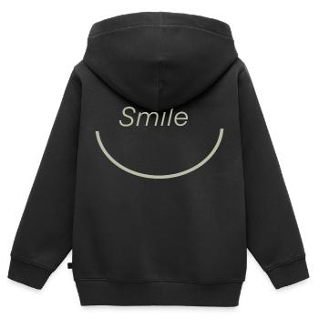 Smile - Sweat Premium à capuche zippé enfant bio - noir - Dos - AI Model Kid Male (0cm)