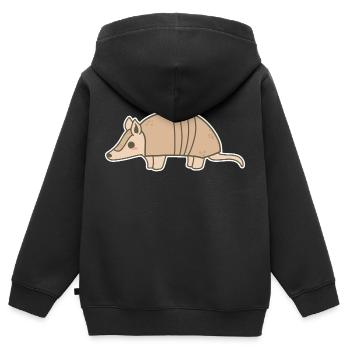 Tatoué - Sweat Premium à capuche zippé enfant bio - noir - Dos - AI Model Kid Male (0cm)