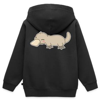 Schnabeltier - Kinder Premium Organic Zip Hoodie - Schwarz - Hinten - AI Model Kid Male (0cm)
