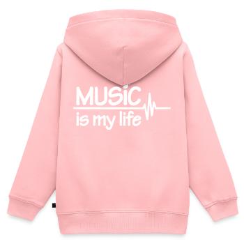 Music is my life - Kinder Premium Organic Zip Hoodie - Rosa - Hinten - AI Model Kid Female (0cm)