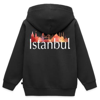 Istanbul - Kinder Premium Organic Zip Hoodie - Schwarz - Hinten - AI Model Kid Male (0cm)