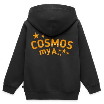 Cosmos Dire Drôle - Sweat Premium à capuche zippé enfant bio - noir - Dos - AI Model Kid Male (0cm)