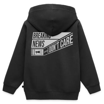 Breaking news don't care - Kinder Premium Organic Zip Hoodie - Schwarz - Hinten - AI Model Kid Male (0cm)