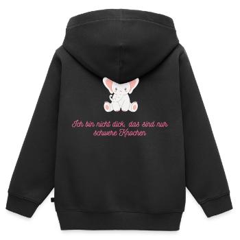 schwere Knochen - Kinder Premium Organic Zip Hoodie - Schwarz - Hinten - AI Model Kid Male (0cm)