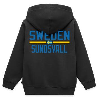 Schweden Sundsvall - Kinder Premium Organic Zip Hoodie - Schwarz - Hinten - AI Model Kid Male (0cm)