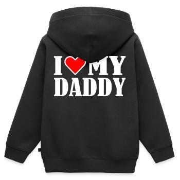 I love my dad - Kinder Premium Organic Zip Hoodie - Schwarz - Hinten - AI Model Kid Male (0cm)