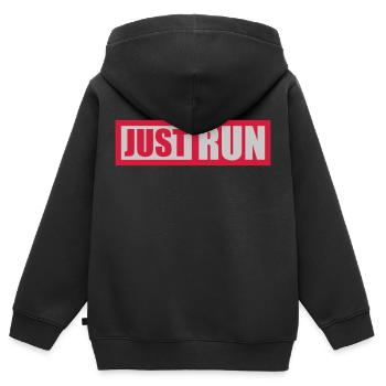 Endurance Just Run Fitness - Sweat Premium à capuche zippé enfant bio - noir - Dos - AI Model Kid Male (0cm)