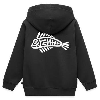 Culture des Incas, poissons - Sweat Premium à capuche zippé enfant bio - noir - Dos - AI Model Kid Male (0cm)