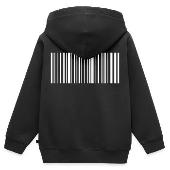Frieden Barcode Friedenszeichen Strichcode Symbol - Kinder Premium Organic Zip Hoodie - Schwarz - Hinten - AI Model Kid Male (0cm)