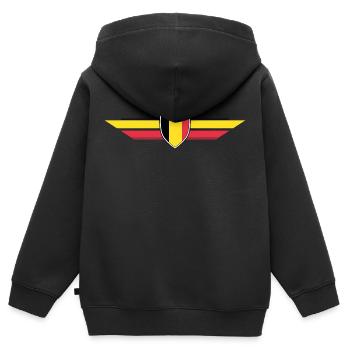Belgien Fan Weltmeisterschaft - Kinder Premium Organic Zip Hoodie - Schwarz - Hinten - AI Model Kid Male (0cm)