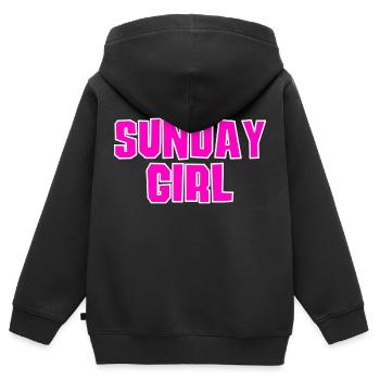 Fille du dimanche - Sweat Premium à capuche zippé enfant bio - noir - Dos - AI Model Kid Male (0cm)