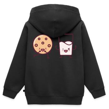 Biscuits au chocolat de Noël - Sweat Premium à capuche zippé enfant bio - noir - Dos - AI Model Kid Male (0cm)