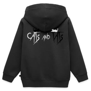 cats and tats Zitat - Kinder Premium Organic Zip Hoodie - Schwarz - Hinten - AI Model Kid Male (0cm)
