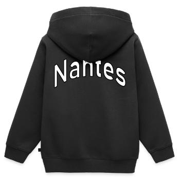 Nantes - Kinder Premium Organic Zip Hoodie - Schwarz - Hinten - AI Model Kid Male (0cm)