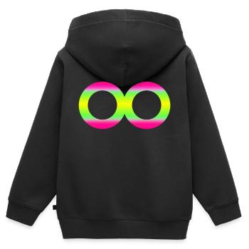 Infini Huit 1 - Sweat Premium à capuche zippé enfant bio - noir - Dos - AI Model Kid Male (0cm)