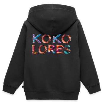 Kokolores – Buntes Statement für kreativen Unsinn - Kinder Premium Organic Zip Hoodie - Schwarz - Hinten - AI Model Kid Male (0cm)